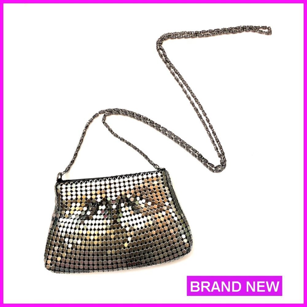 Vintage Metal Mesh Crossbody Coin Purse Wallet Mini Evening Clutch